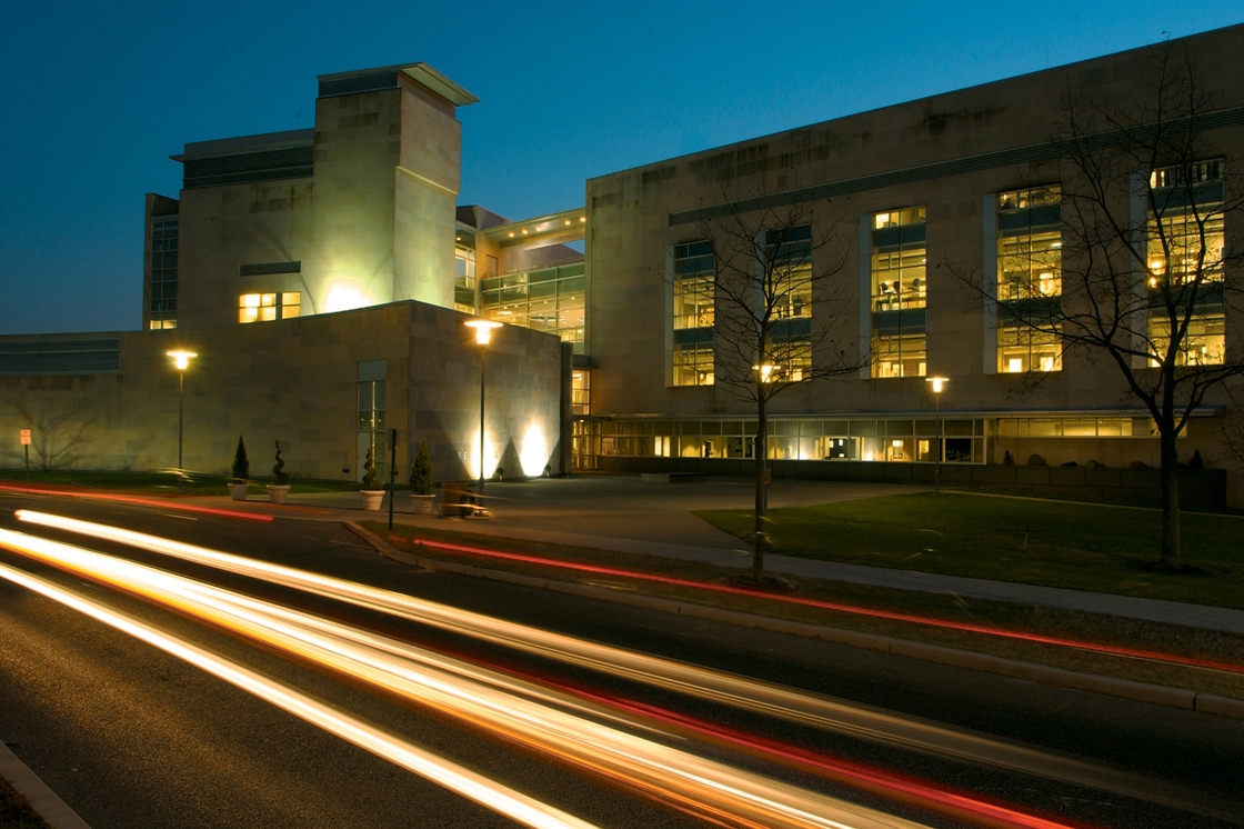 Rowan building at night time