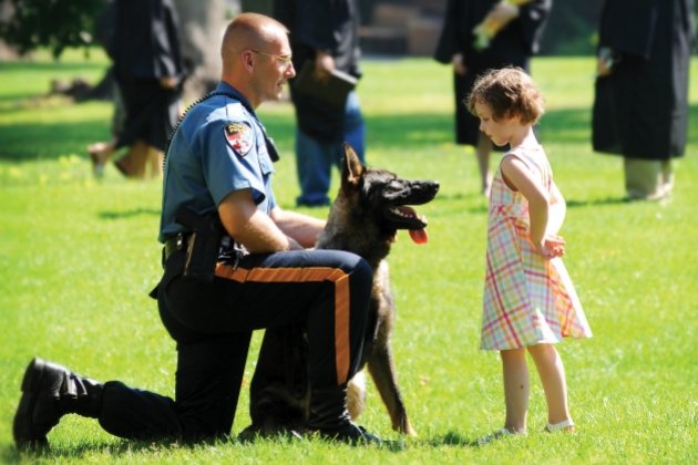 Uniform officer with K9 dog