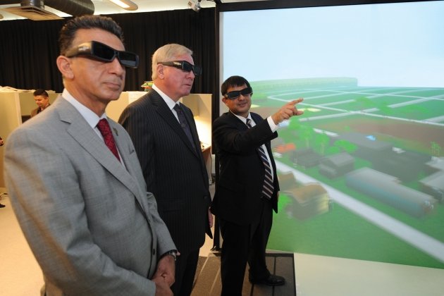 President Houshmand and others using VR technology