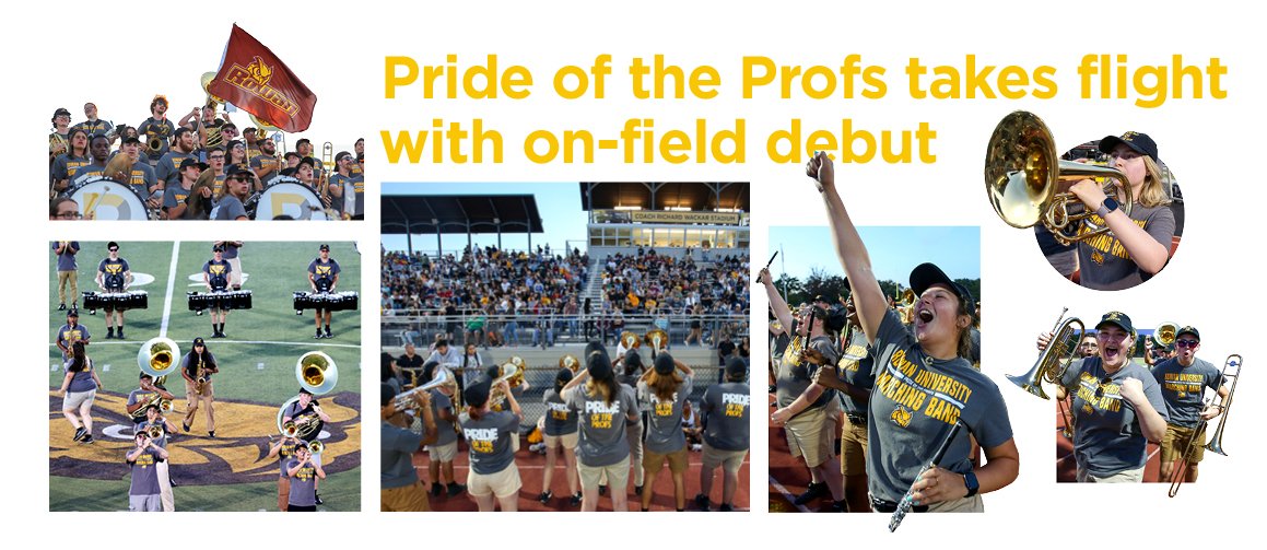 Pride of the Profs takes flight with on-field debut
