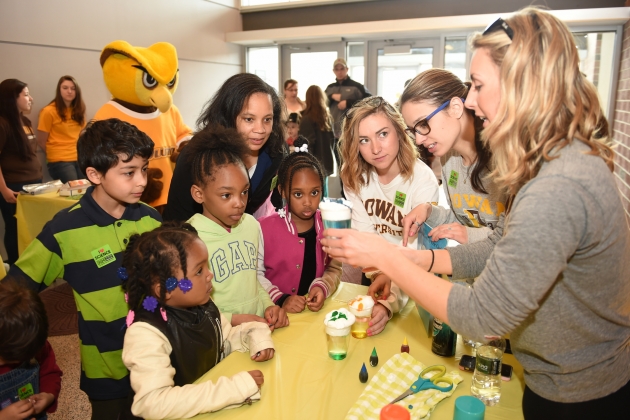 children and educators at event