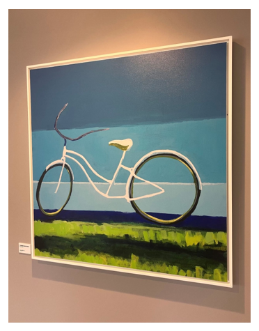 Painting of an old style cruiser bicycle