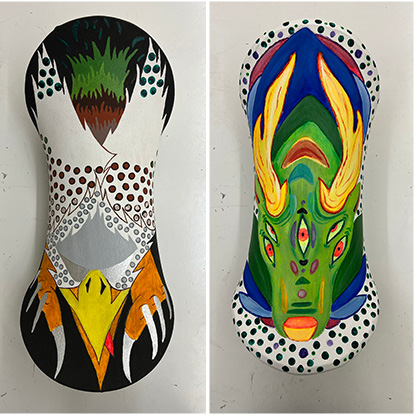 Two student created masks.