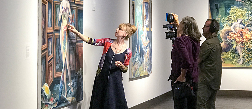 Julie Heffernan being interviewed by State of the Arts.