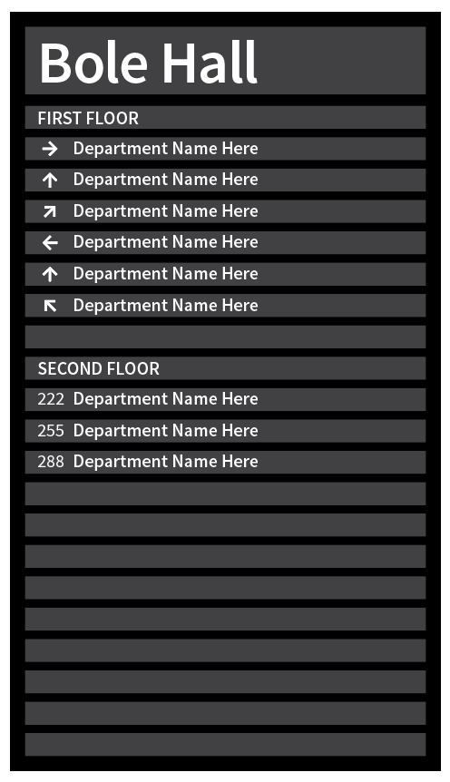 Sample directory sign.
