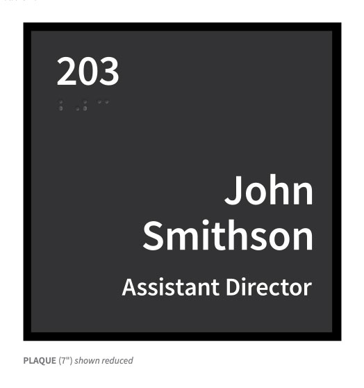 Sample employee office placard.