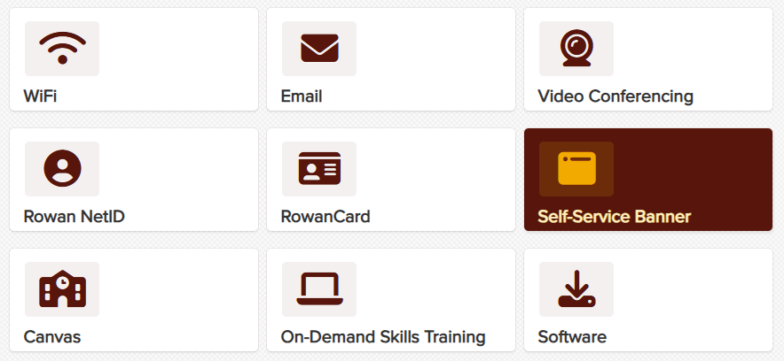 different font awesome icons including WiFi, email, web camera, a person, an id card, and a web page which is highlighted