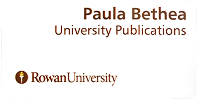 White plastic name badge