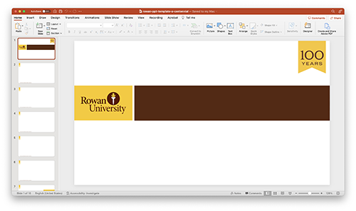 Rowan University Centennial Powerpoint Template