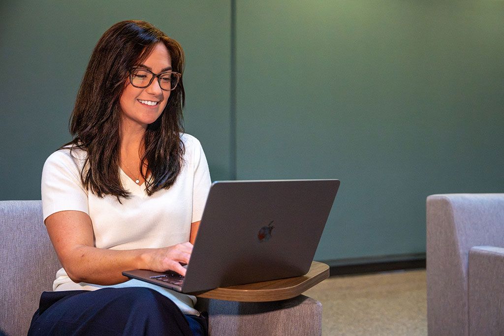 Student on a laptop