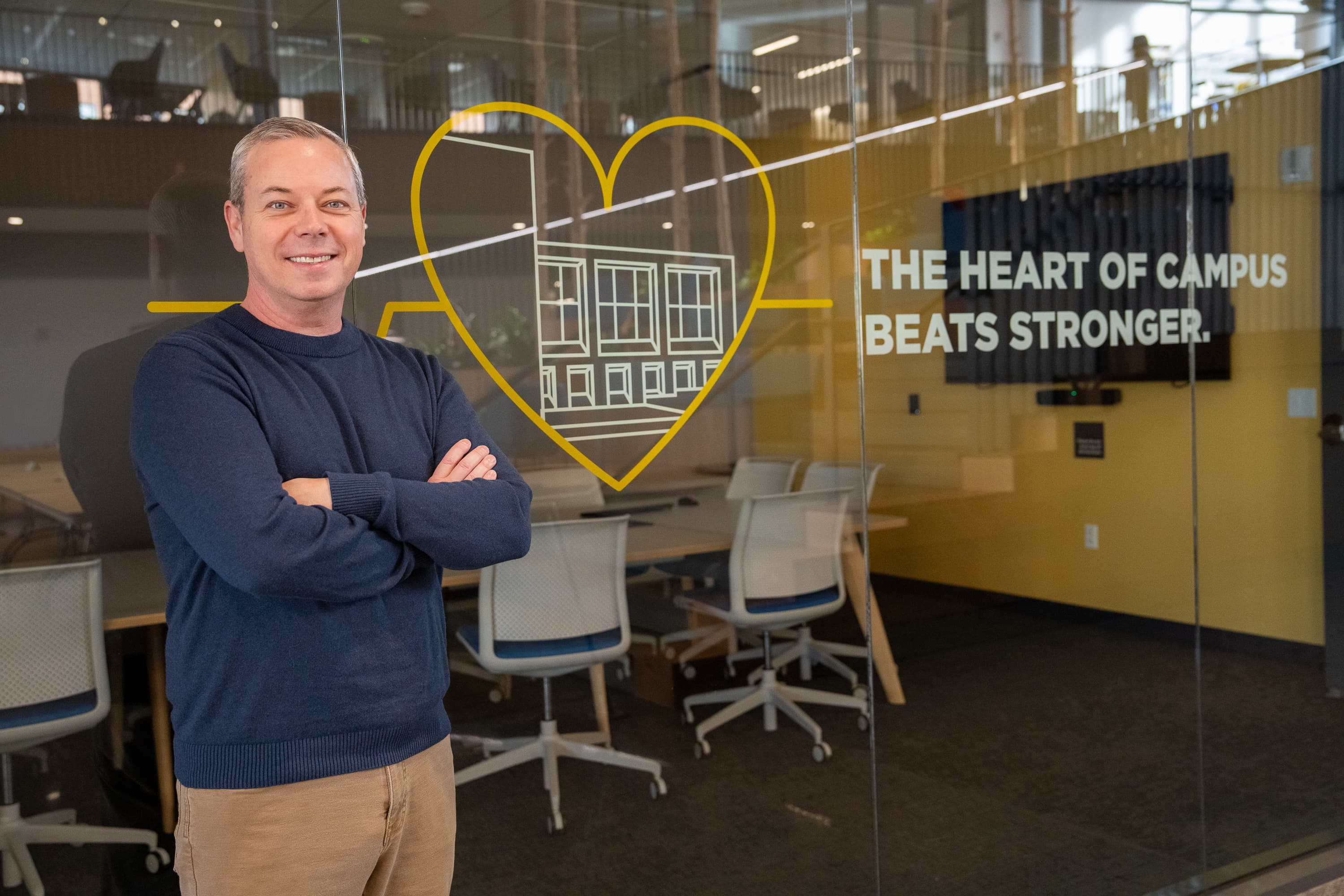 Bill poses for a photo on Rowan's main campus in Glassboro, NJ.