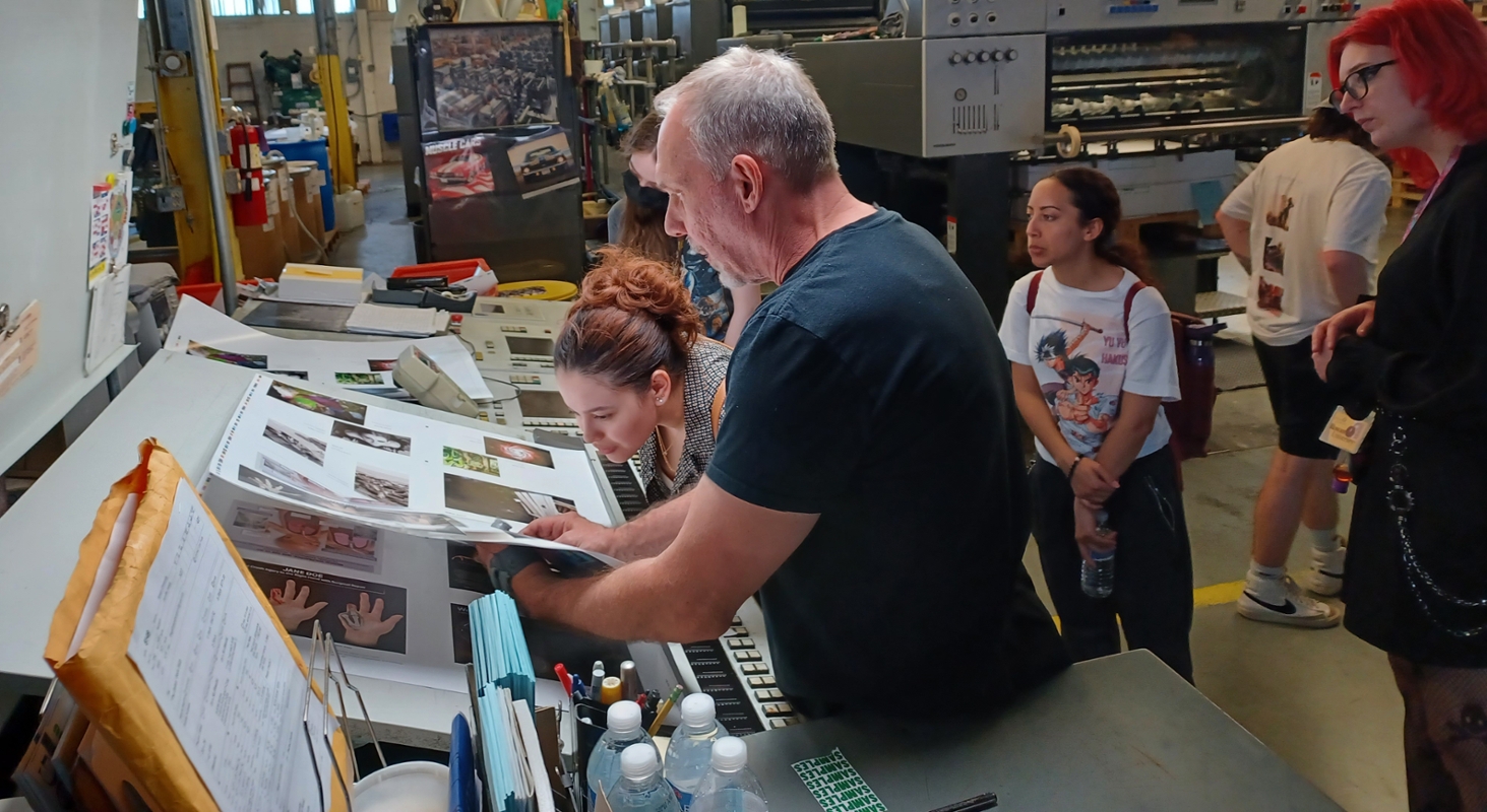 The Gallery Publication students visiting Garrison Printing to learn about the printing process.
