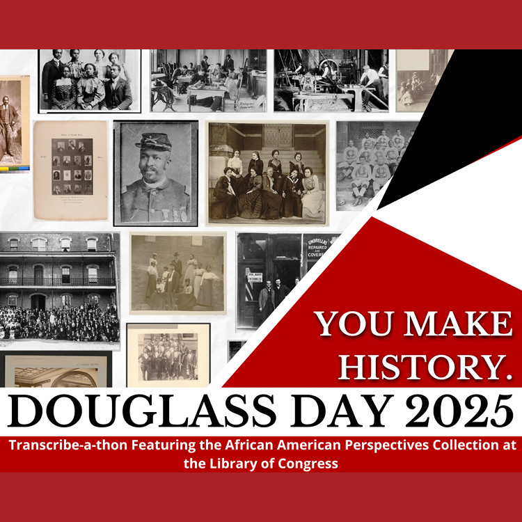 Douglass Day flyer with black and white images of historical Black figures
