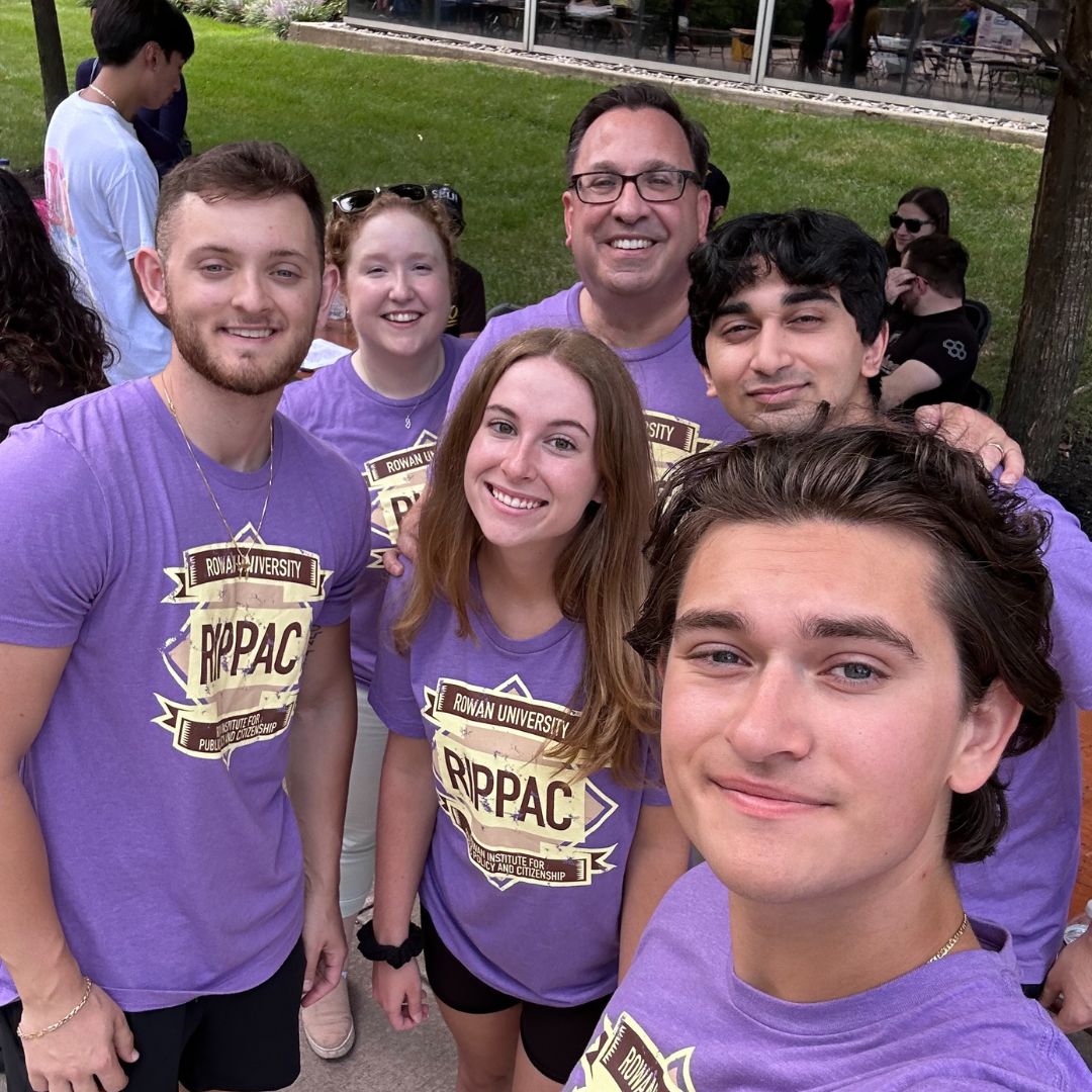 Group selfie of students and Dr. Dworkin at the Fall 2024 SGA Student Org fair