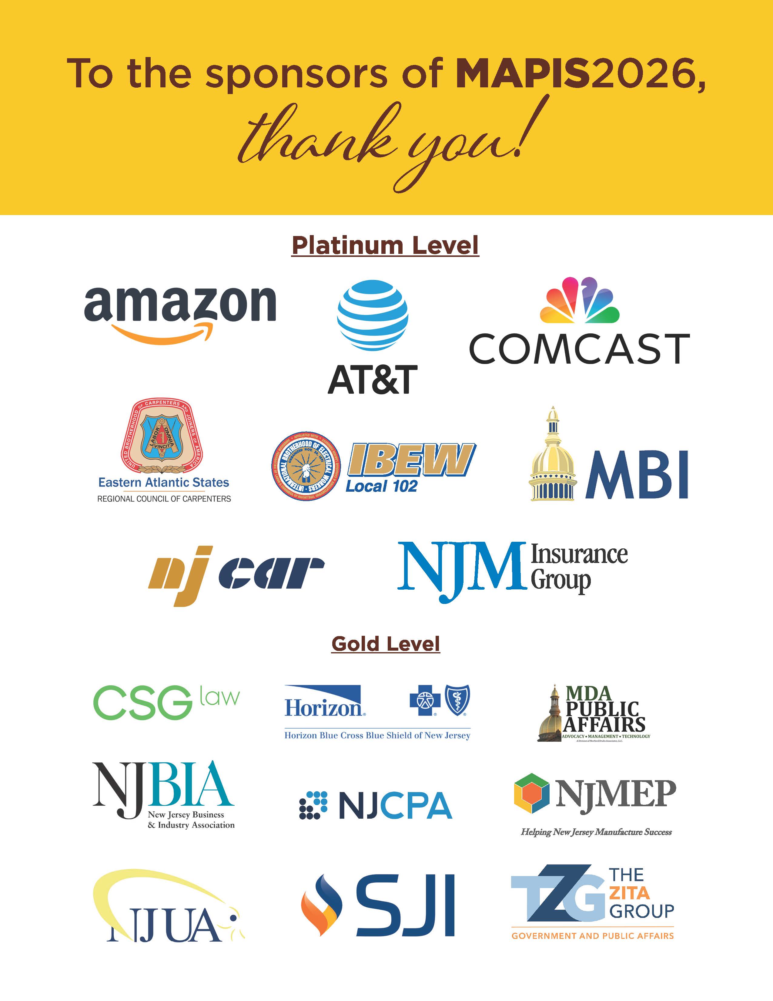 A flyer of sponsor logos for MAPIS2026
