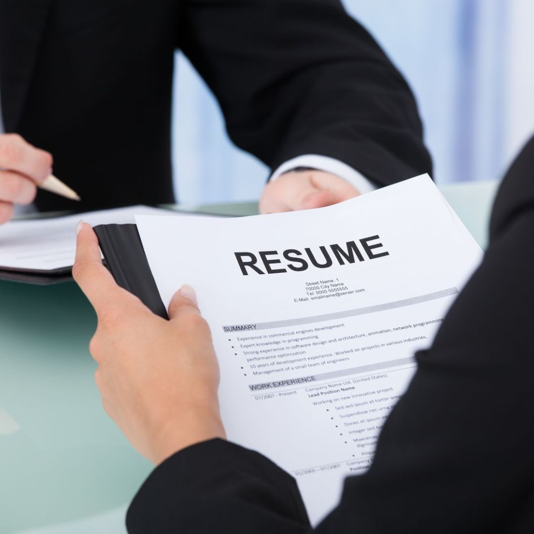 A stock photo of a resume