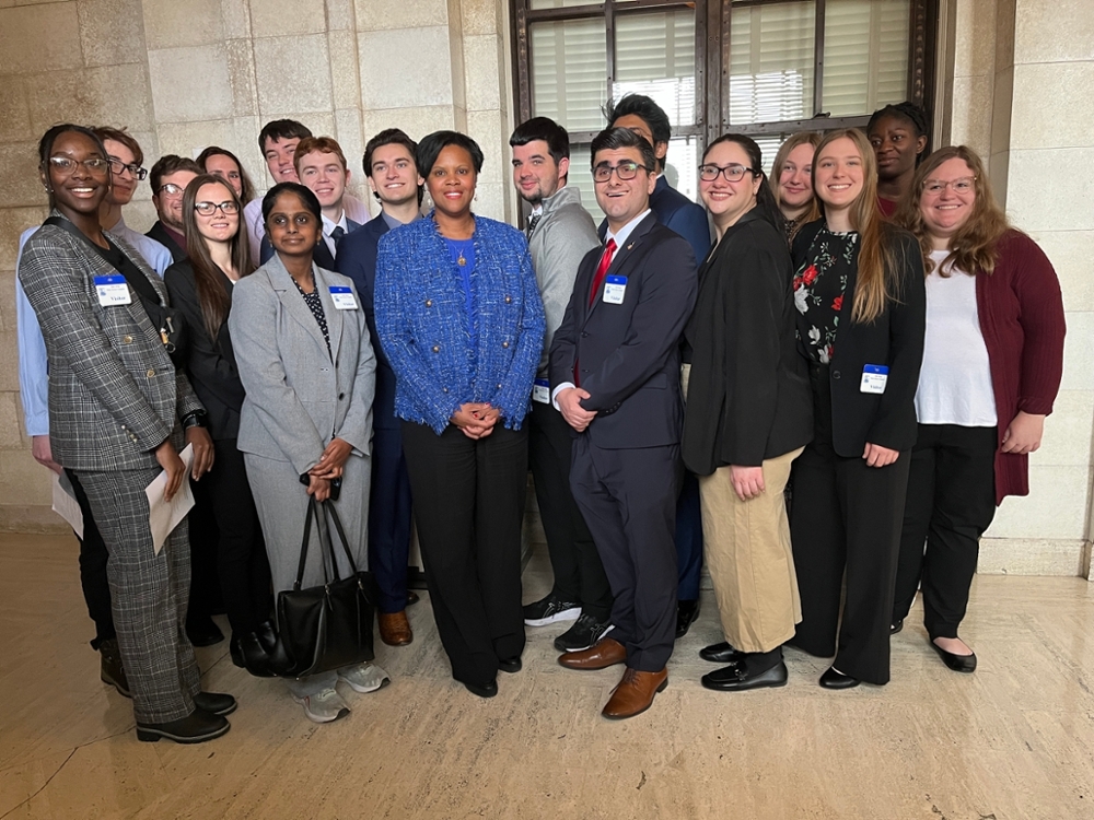RIPPAC students take a group photo with Assemblywoman Shavonda Sumter
