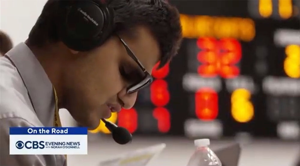 Allan Wylie wearing headphones and sunglasses
