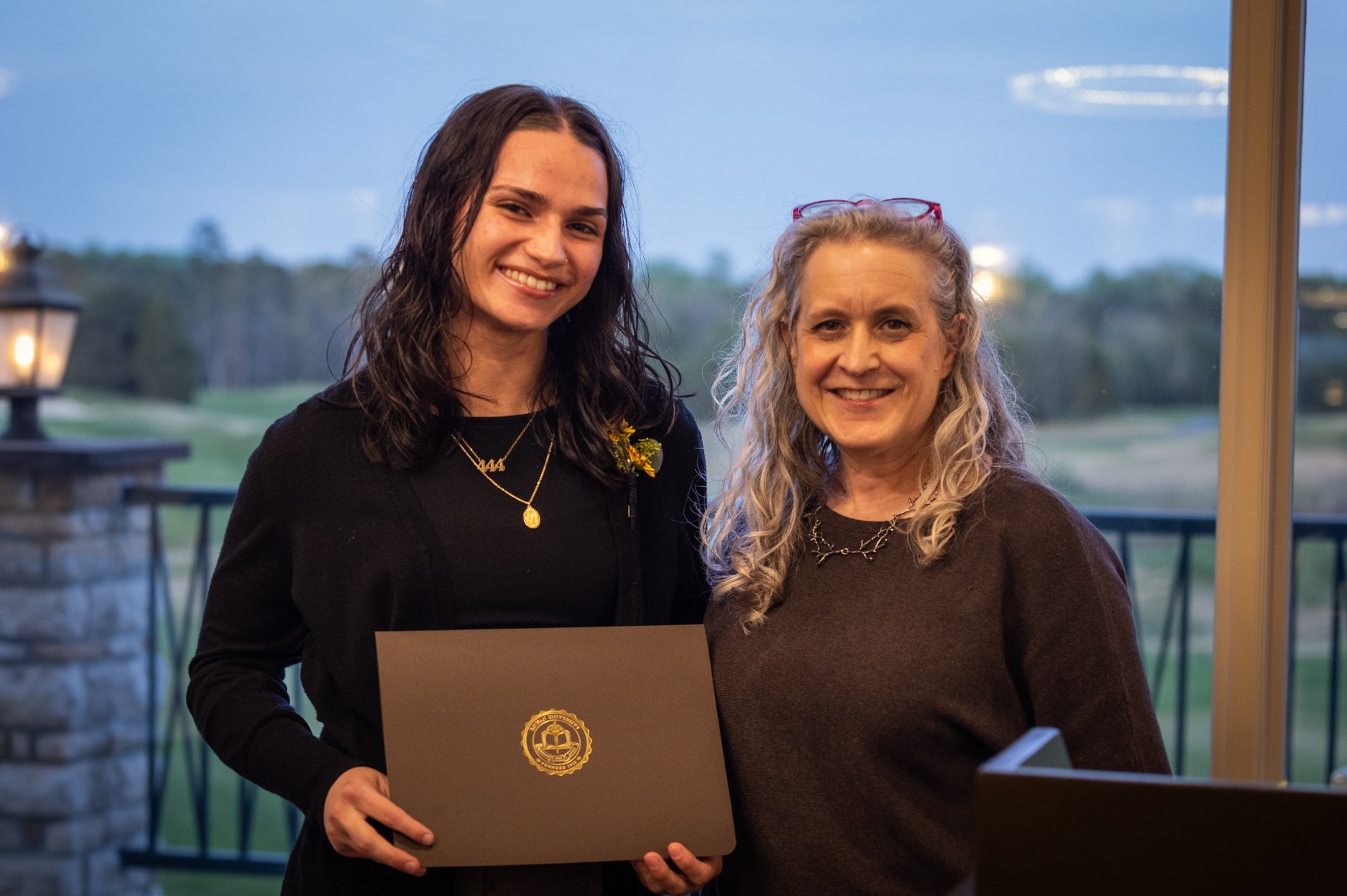 Alyssa DeStefano and Dr. Joy Cypher at the 2026 Seniors of Distinction Award Banquet.