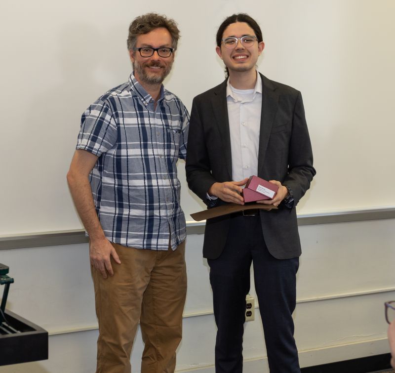 Ethan Strong receiving the 2023 Philosophy Medallion Award