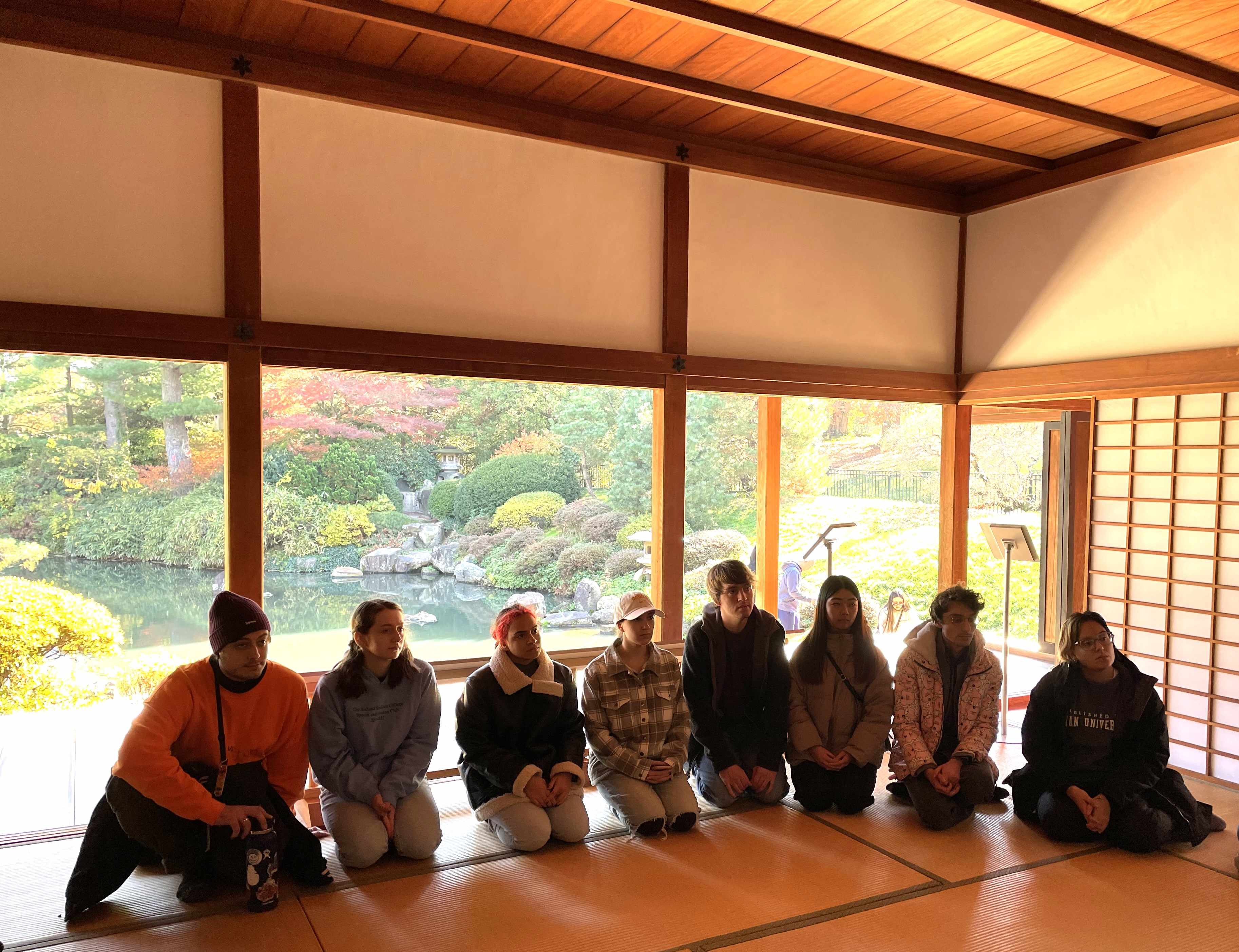 Students in the 17th century style Japanese house.