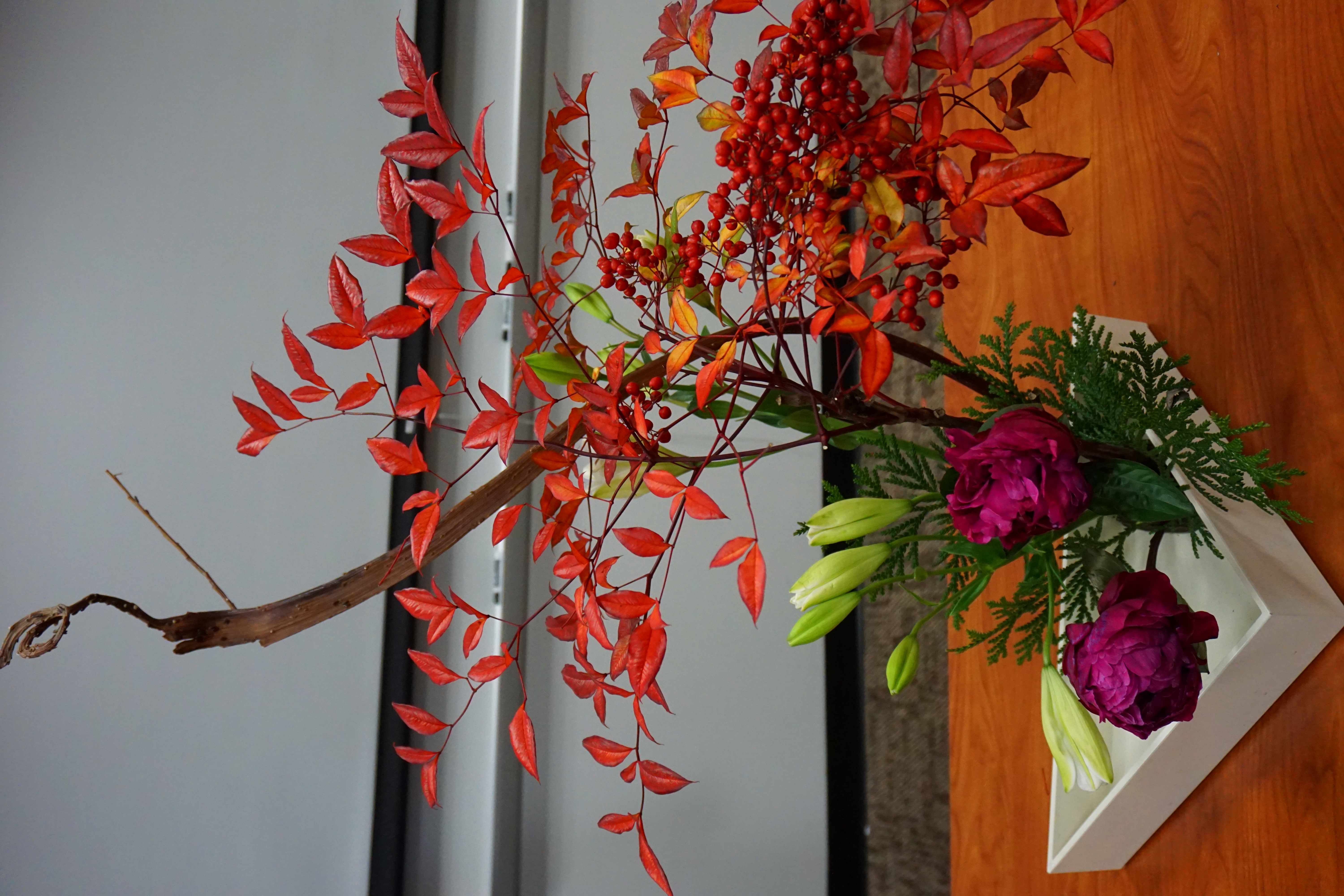 Ikebana demonstration.