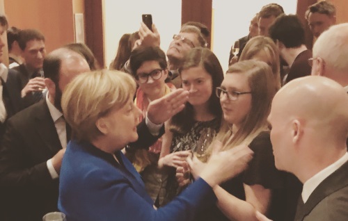 Justine Lorenz pictured with Angela Merkel
