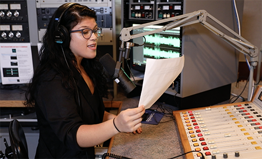 WGLS Rowan Radio Student reading radio script